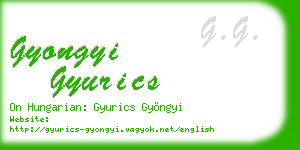 gyongyi gyurics business card